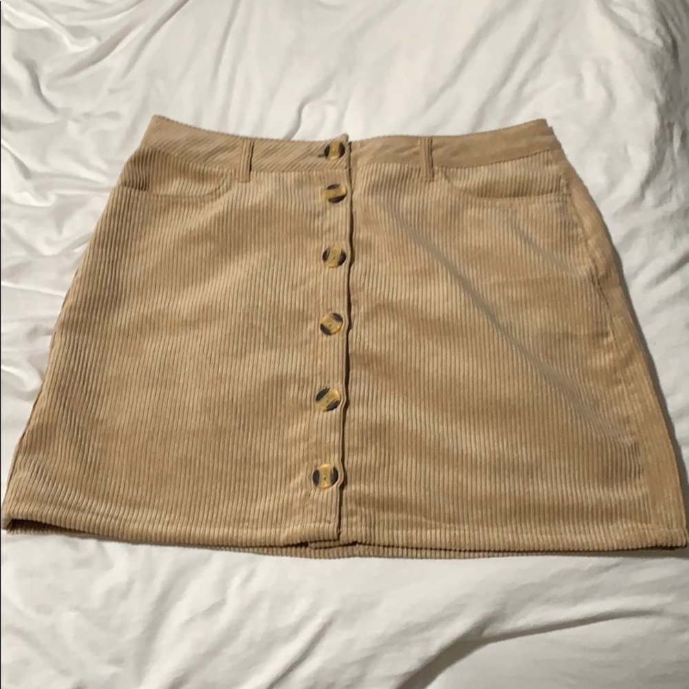 Tan mini skirt